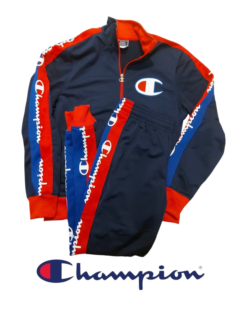 Champion Blue & Red Classic Track Suit Set